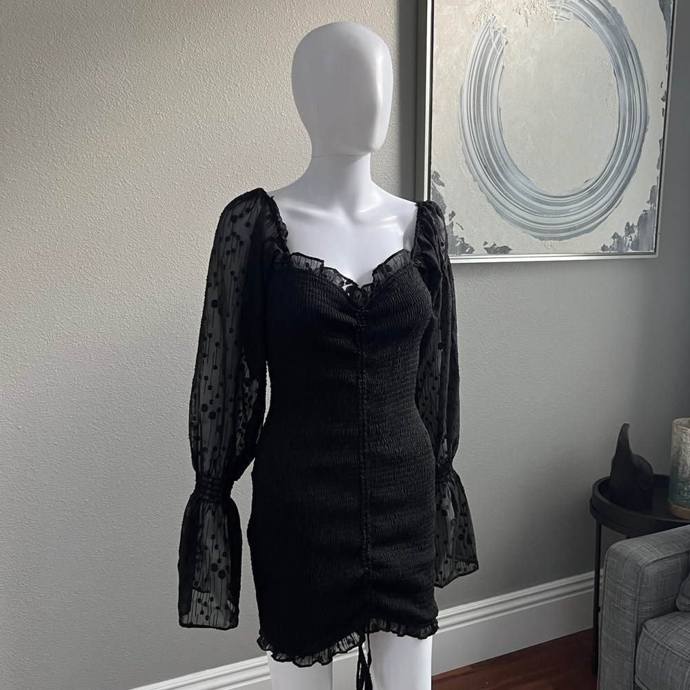 Black Dress With Lace Sleeves
